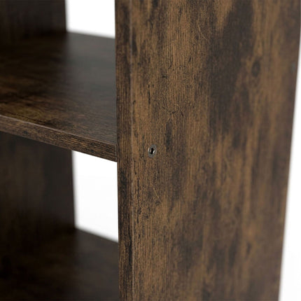 Gestuftes Regal, 6 Fächer – Braun, Holzwerkstoff