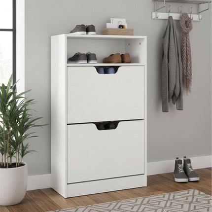 Meuble à chaussures basculant avec étagère ouverte