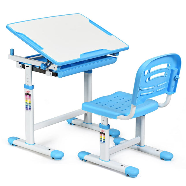 Neigbarer Kinderschreibtisch, Jugendschreibtisch, blau