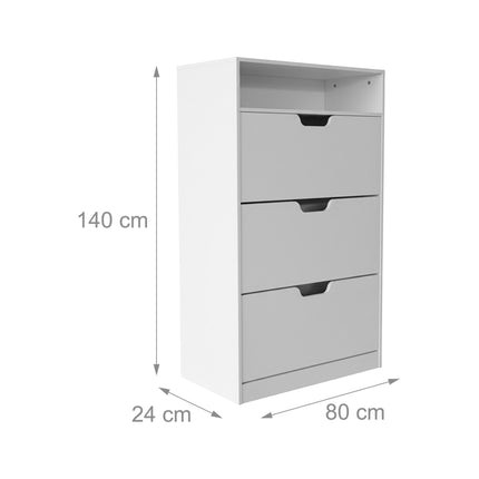 Meuble à chaussures inclinable avec compartiments et étagère réglables
