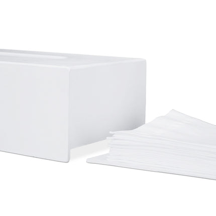 Boîte à mouchoirs pour cosmétiques en bambou blanc