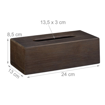 Taschentuchbox aus Bambus dunkelbraun