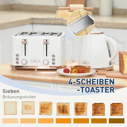 Ensemble grille-pain et bouilloire, 7 niveaux de brunissement, fonction décongélation