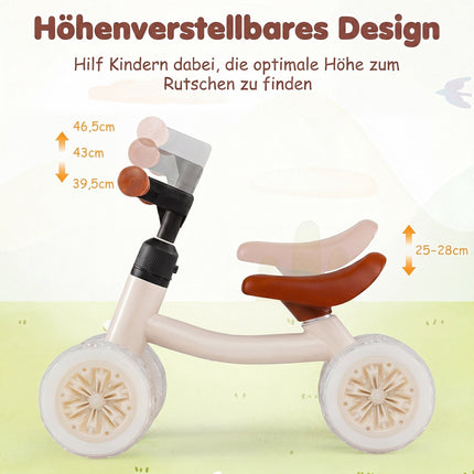 Draisienne pour tout-petits, sans pédales, selle et guidon réglables