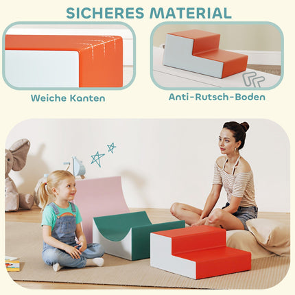 Ensemble d'escalade et de ramper pour tout-petits, 3 pièces, gris clair