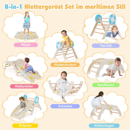 Ensemble d'escalade pour tout-petits avec toboggan, arche et blocs