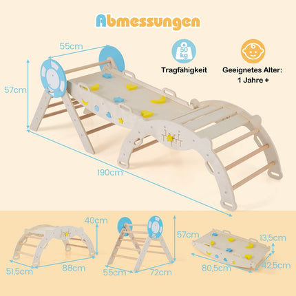 Ensemble d'escalade pour tout-petits avec toboggan, arche et blocs