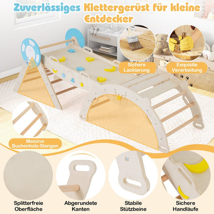 Ensemble d'escalade pour tout-petits avec toboggan, arche et blocs