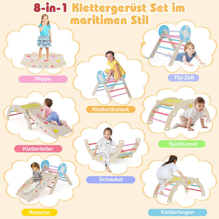 Kleinkind-Kletterset mit Rutsche, Bogen & Blöcken