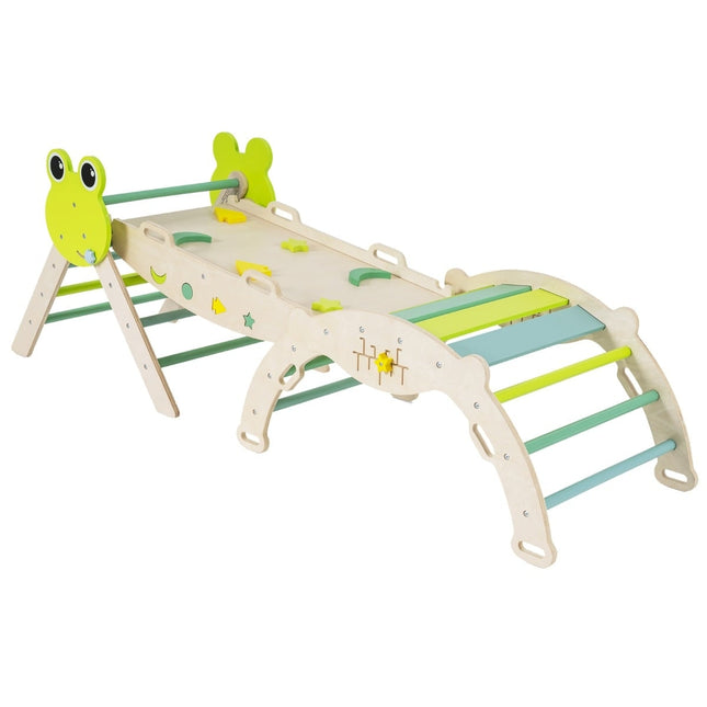 Kletterset für Kleinkinder mit Rutsche & Rampe – Grün, 7-in-1