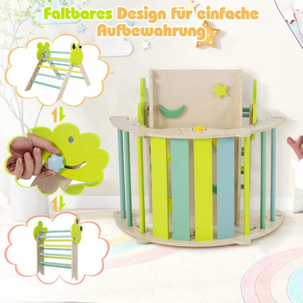 Ensemble d'escalade pour tout-petits avec toboggan et rampe - Vert, 7 en 1