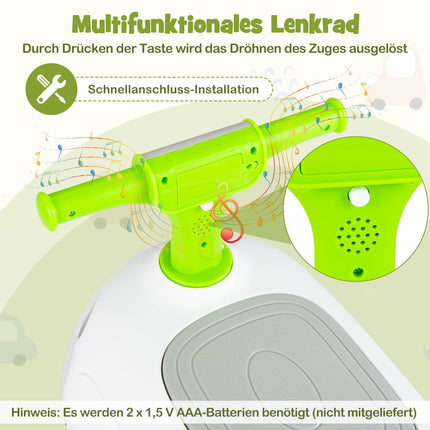 Kleinkind-Rutschauto mit Hupe und Stauraum, Grün