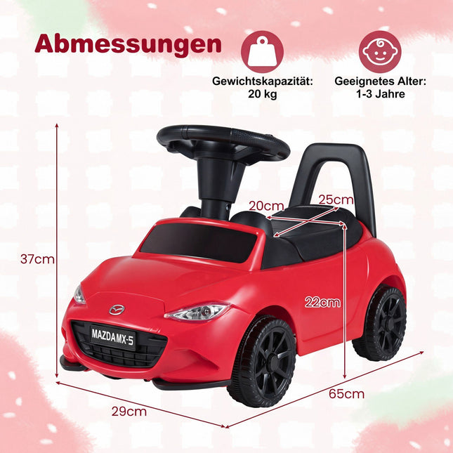 Kleinkind-Aufsitzauto mit Lichtern, Sicherheitsmerkmalen, Stauraum