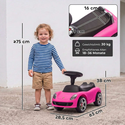 Voiture électrique pour tout-petits avec lumières et sons, rose, 18-36 mois