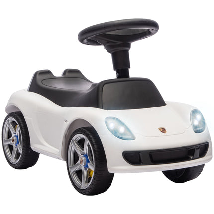 Voiture électrique pour tout-petits avec lumières et sons, blanche, 18-36 mois