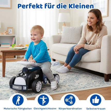 Kleinkinder-Rutschauto mit Musik & Stauraum – Haifisch-Design