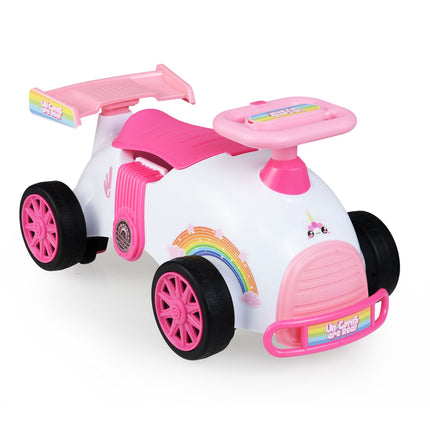 Voiture électrique pour tout-petits avec musique et rangement - Thème licorne