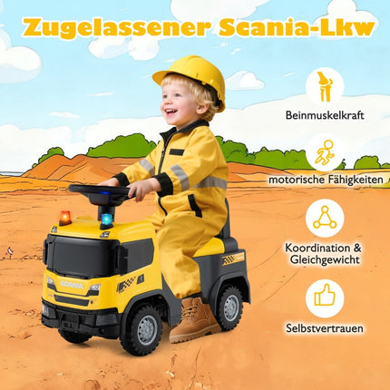 Voiture électrique pour tout-petits avec volant et rangement