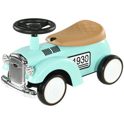 Voiture à enfourcher pour tout-petits avec rangement, sécurité anti-basculement, verte
