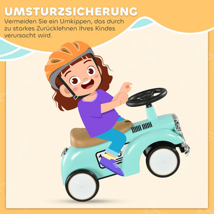 Voiture à enfourcher pour tout-petits avec rangement, sécurité anti-basculement, verte