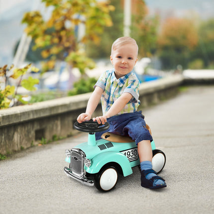 Voiture à enfourcher pour tout-petits avec rangement, sécurité anti-basculement, verte