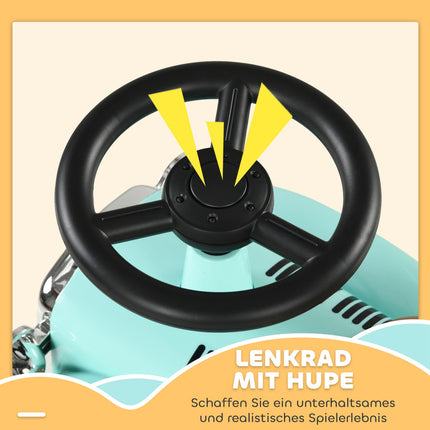 Voiture à enfourcher pour tout-petits avec rangement, sécurité anti-basculement, verte