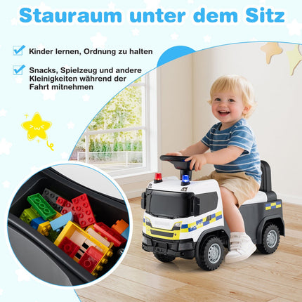 Kinderfahrzeug Polizei mit Lenkung und Stauraum