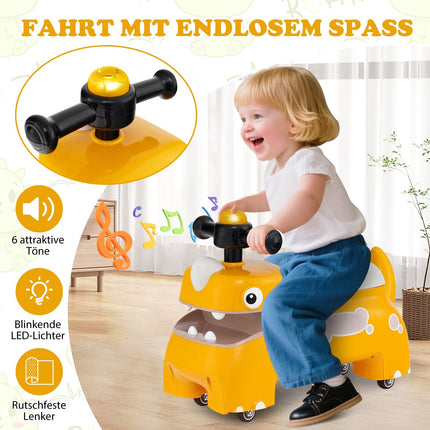 Kleinkinder-Rutschauto mit Stauraum, Lichtern und Geräuschen