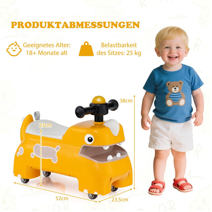 Kleinkinder-Rutschauto mit Stauraum, Lichtern und Geräuschen