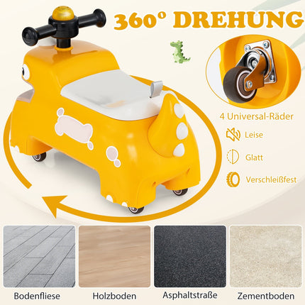 Kleinkinder-Rutschauto mit Stauraum, Lichtern und Geräuschen