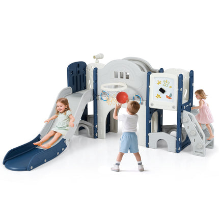 Kleinkind-Spielset mit Rutsche, Klettergerüst und Basketballkorb