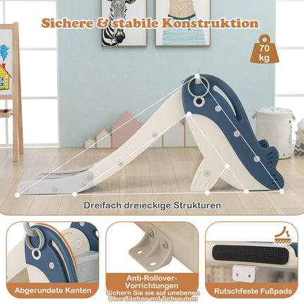 Kleinkinderrutsche mit Basketballkorb und Ringwurfspiel, klappbar