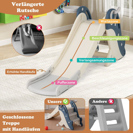 Kleinkinderrutsche mit Basketballkorb und Ringwurfspiel, klappbar