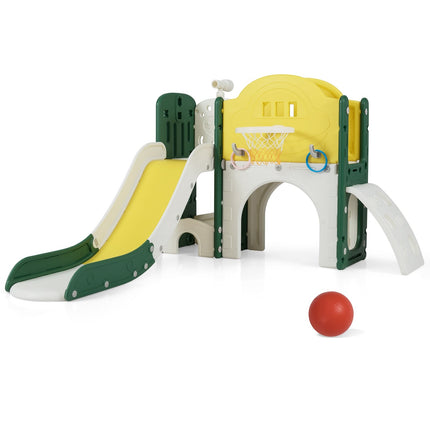 Ensemble de toboggan pour tout-petits avec structure d'escalade et tunnel - Aire de jeux intérieure 9 en 1