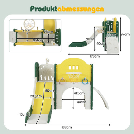 Ensemble de toboggan pour tout-petits avec structure d'escalade et tunnel - Aire de jeux intérieure 9 en 1