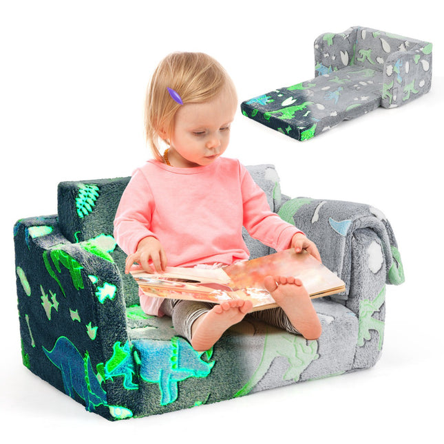 Canapé-lit pour tout-petit avec couverture, gris, en flanelle