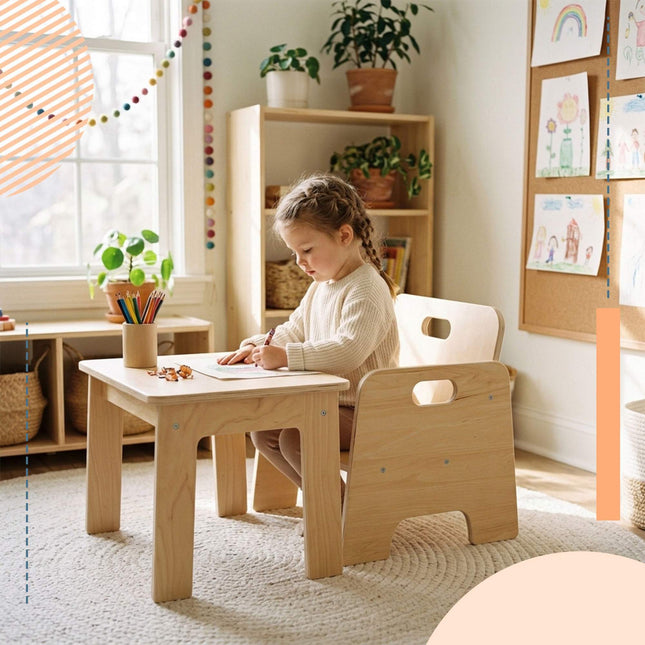 Tabouret pour tout-petit, bois d'ingénierie, naturel, 1 an et plus