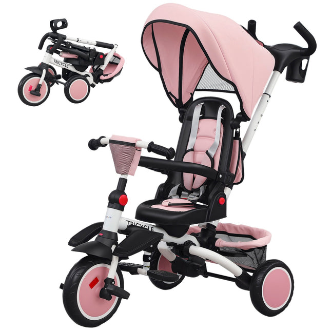Tricycle pour tout-petits, 6 en 1, siège réglable, pliable