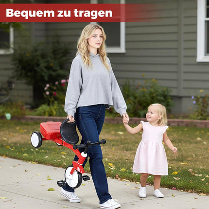 Kleinkinder-Dreirad mit leuchtenden Rädern, verstellbarem Sitz, Aufbewahrungsbox