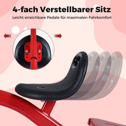 Kleinkinder-Dreirad mit leuchtenden Rädern, verstellbarem Sitz, Aufbewahrungsbox