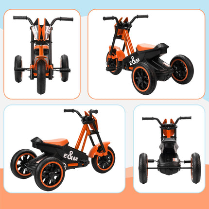 Kleinkinder-Dreirad mit Pedalen, Stahlrahmen, Orange, 18-36 Monate