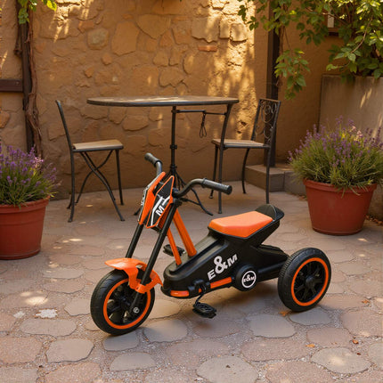 Kleinkinder-Dreirad mit Pedalen, Stahlrahmen, Orange, 18-36 Monate