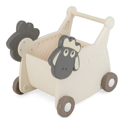 Trotteur pour tout-petits avec rangement de 18 L, motif mouton, 4 roues