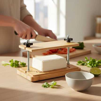 Presse à tofu, bambou et acier inoxydable, réglable