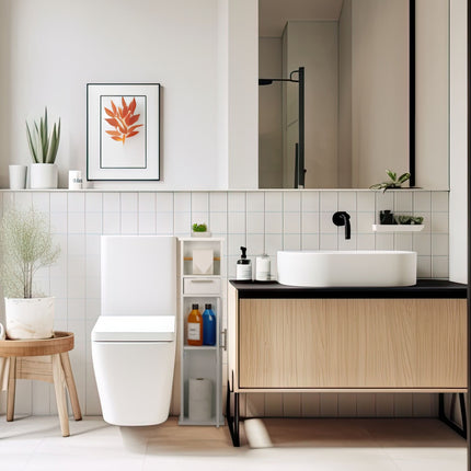 Toilettenschrank mit Stauraum und Papierhalter