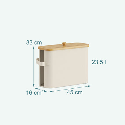 Porte-papier toilette en tissu avec couvercle en bambou, 12 rouleaux