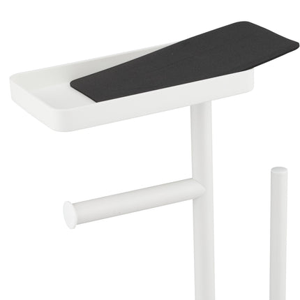 Porte-papier toilette avec étagère et brosse - Métal