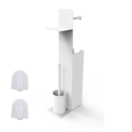 Porte-papier toilette avec rouleau de rechange et support pour brosse