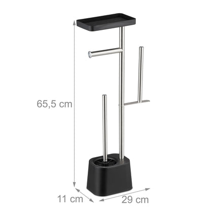 Porte-papier toilette avec étagère et support de rechange