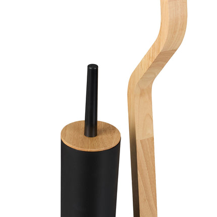 Porte-rouleau de papier toilette et brosse avec étagère